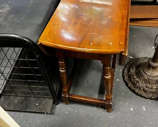 #434	drop side end table with gate leg as is finish 12-28x23x21	 $30.00 			
