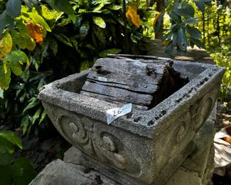 #626 outside (2) concrete square pots (2) $40.00