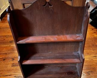#537	wood wall hanging shelves with 2 shelves 24x8x32	 $30.00 			
