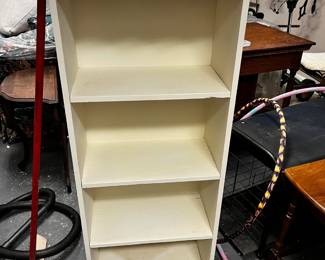 #433	Painted white bookshelf 4 shelves 20x10x48	 $30.00 			
