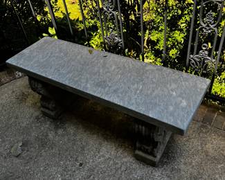 #631 outside Concrete bench 3 pieces $50.00