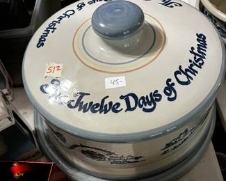 #512	Louisville Stone wear cake plate "The Twelve days of Christmas"	 $45.00 			
