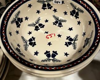 #557	2 bells and stars Christmas bowls	 $30.00 			
