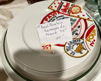 #559	5 Revel Porcelain Fromage's de France 7.5"	 $25.00 			
