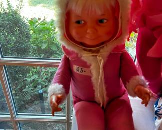 #599	1968 Little Lost Baby doll with 3 faces Happy, Weepy, pouty doll 	 $25.00 			
