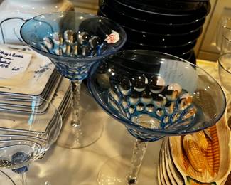#546	2 Waterford simply pastel blue set, as is, tiny chip	 $60.00 			
