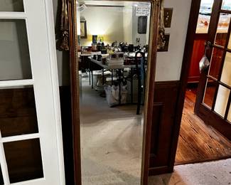 #532	mirror beveled gold full length 61" tall	 $100.00 			
