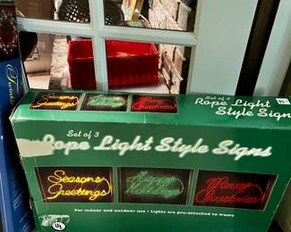 #620 Christmas Rope light Style signs with 3 signs $75.00