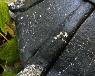 #628 outside Concrete painted black lantern (3) piece as is some chips $30.00