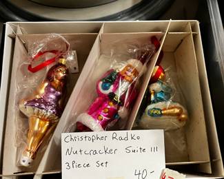 #476	Christopher Radko Nutcracker Suite 3 pieces	 $40.00 			
