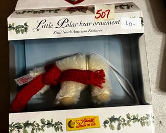 #507	Steiff Little Polar Bear ornament	 $40.00 			
