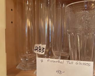  #283	Rosenthal Tall Glasses - set of 8	 $24.00 			
			
