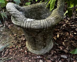 #627 outside (2) Concrete basket pots (2) $60.00