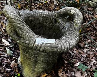 #627 outside (2) Concrete basket pots (2) $60.00