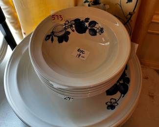 #567	Portmeirion "blue harvest" 6 bowls, 6 plates 	 $32.00 			
