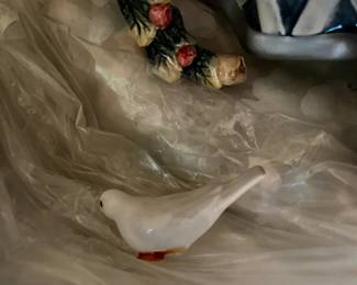 #585	Fitz and Floyd "Crystal Winter" cookie jar with lid, as is bird is unglued	 $200.00 			
