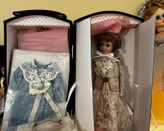 #618 Madame Alexander trunk with doll clothes and vintage doll $30.00