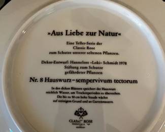 #586	set of 6 plates "Aus Liebe Zur nature"	 $32.00 			
