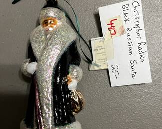 #487	Christopher Radko black Russian Santa	 $25.00 			
