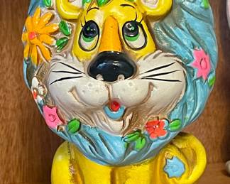 1970s Lion Coin Bank