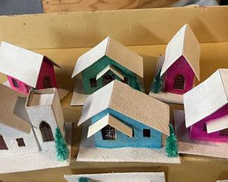 Vintage Christmas Putz Houses - Made in Japan - Circa 1950