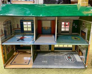 Louis Marx Tin Colonial Dollhouse - Circa 1960