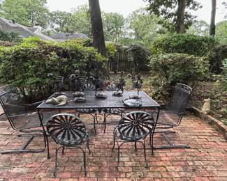 Iron Dining Table, Chairs