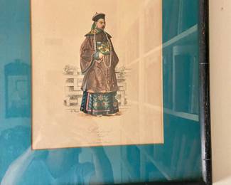 Antique Colored Engraving, Chinese Mandarin Male