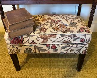 Crewel Covered Ottoman