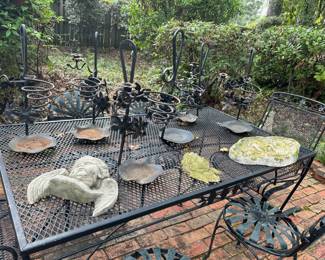 Iron Candle Holders, Concrete Cherubs