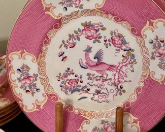 Minton "Cockatrice Pink" Dinner Plates