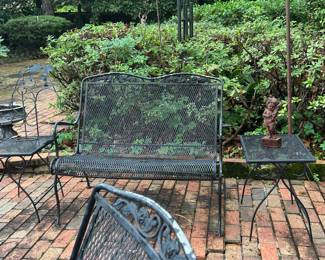 Iron Bench, Two End Tables