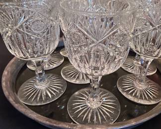 Cut Crystal Goblets, Set of 8