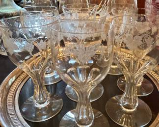 Etched Glass Cordials