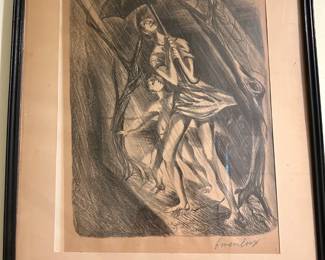 Gwen Lux Lithograph signed "Spring Rain"