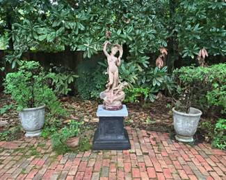 Cast Iron Pedestal, Garden Statuary, Concrete Planters