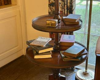 Mahogany Drum Waiter, 3 Tiered