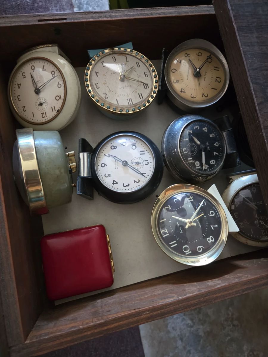 Owner fixed/repaired clocks and watches. There are drawers full!