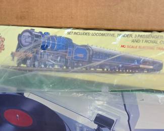 Train set and record player