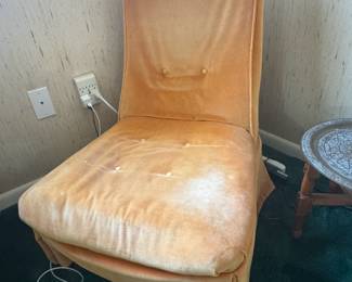 Orange Velvet Low Chair