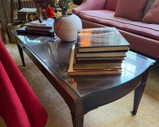 Coffee table with glass top