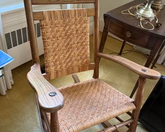 Oak and rattan rocker