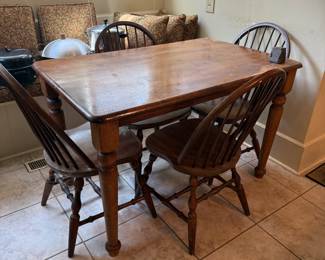 Dining table Windsor back chairs