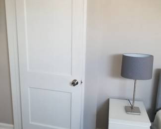 2-drawer nightstand; table lamp ( two available)