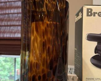 Tortoiseshell Pattern Glass Vase 