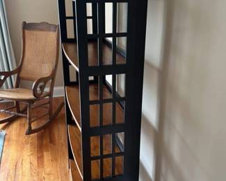 Modern Magazine Rack with Wood Shelves 