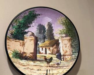 Decorative Plate with Rural Scene 