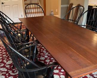 Cherry Wood Dining Table with Windsor Chairs 