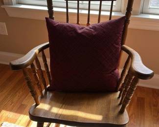 Antique Rocking Chair with Cane Seat and Back 