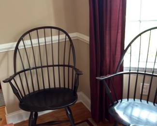 Cherry Wood Dining Table with Windsor Chairs 